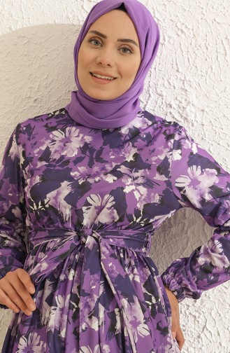 Violet Hijab Dress 3801A-03