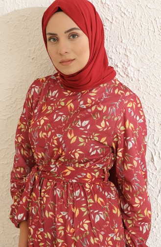 Robe a Motifs 3801B-01 Bordeaux 3801B-01