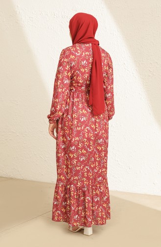 Robe a Motifs 3801B-01 Bordeaux 3801B-01
