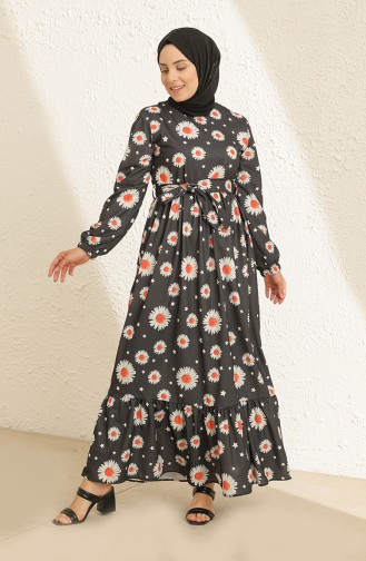 Robe a Motifs 3801D-03 Noir 3801D-03