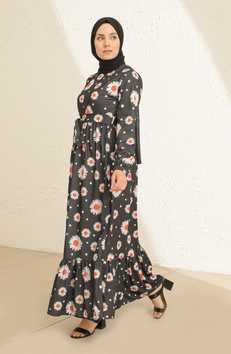 Robe a Motifs 3801D-03 Noir 3801D-03
