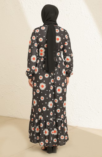 Robe a Motifs 3801D-03 Noir 3801D-03