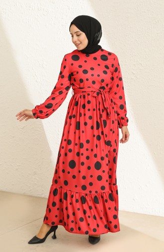 Robe a Motifs 3801E-02 Rouge 3801E-02