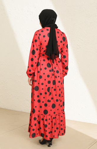 Robe a Motifs 3801E-02 Rouge 3801E-02