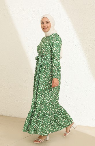 فستان أخضر حشيشي 3801F-01