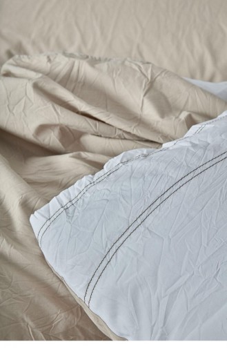 Ecocotton Casual Çift Kişilik Nevresim Takımı 100 Organik Pamuk Perkalütü İstemeyen Bej 200X220 Cm Bej