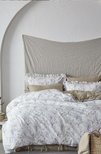 Ecocotton Karina Çift Kişilik Nevresim Takımı 100 Pamuk Ütü İstemeyen Baskılı 200X220 Cm Baskılı