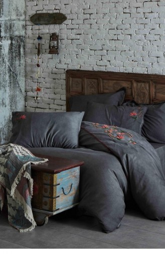 Housse de Couette  220X240-R007.Antrasit
