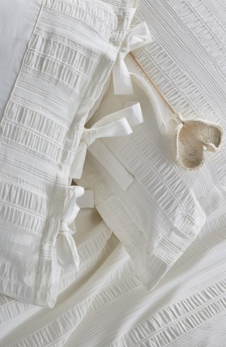 Ecocotton Miha Battal Boy Nevresim Takımı 100 Organik Pamuk Likralı Beyaz 220X240 Cm Beyaz