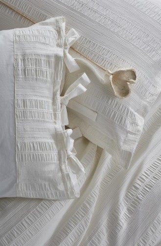 Ecocotton Miha Battal Boy Nevresim Takımı 100 Organik Pamuk Likralı Beyaz 220X240 Cm Beyaz