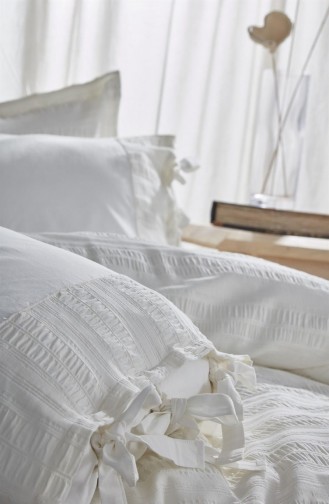 Ecocotton Miha Battal Boy Nevresim Takımı 100 Organik Pamuk Likralı Beyaz 220X240 Cm Beyaz