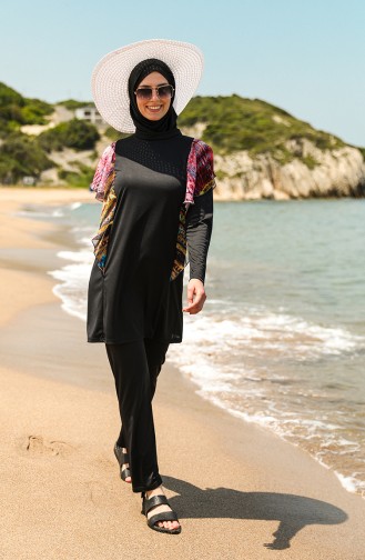 Lila Hijab Badeanzug 2225C-02