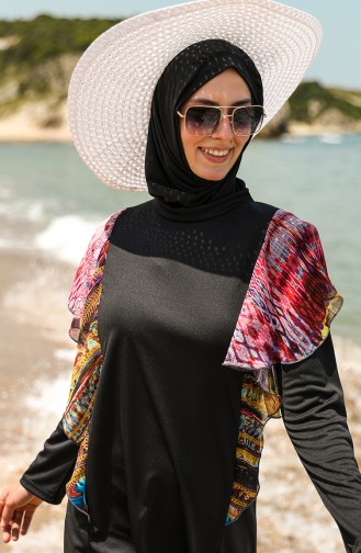 Lila Hijab Badeanzug 2225C-02