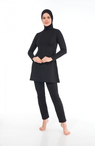 Schwarz Hijab Badeanzug 22901-02