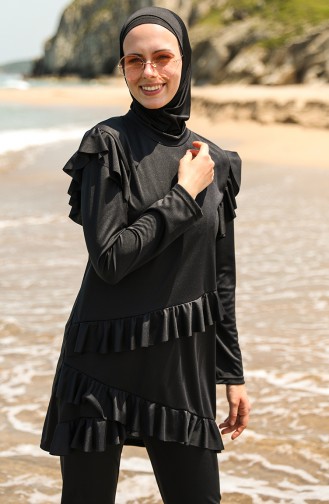 Maillot de Bain Hijab Noir 2208-01