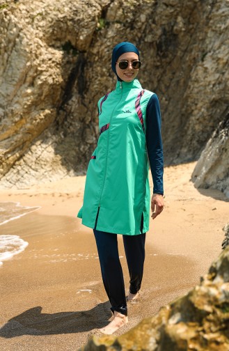 Green Swimsuit Hijab 7345-01