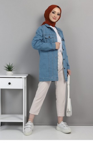 Cepli Kot Ceket Açık Mavi 6034 Açık Kot