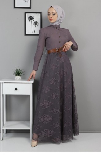 Anthrazit Hijab Kleider 8649.Antrasit