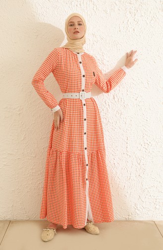 Orange Hijab Dress 13411