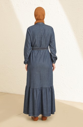 Dunkel-Jeansblau Abayas 10645.Koyu Kot