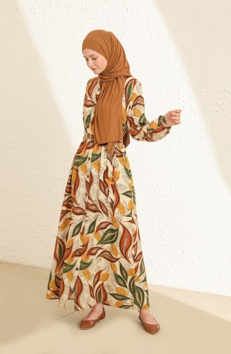 Mustard Hijab Dress 2348-03