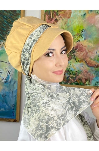 Fularlı Biritli Şapka 1414MAYŞAP14-03 Yeşil