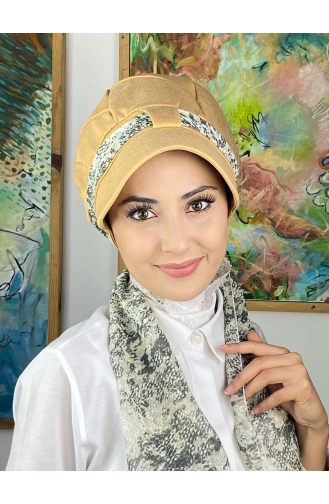 Fularlı Biritli Şapka 1414MAYŞAP14-03 Yeşil
