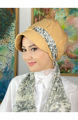 Fularlı Biritli Şapka 1414MAYŞAP14-03 Yeşil