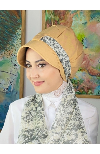 Fularlı Biritli Şapka 1414MAYŞAP14-03 Yeşil