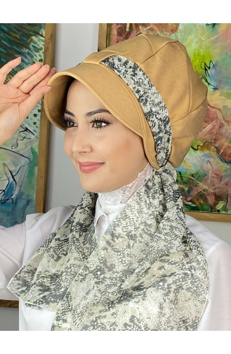 Fularlı Biritli Şapka 1414MAYŞAP14-03 Yeşil