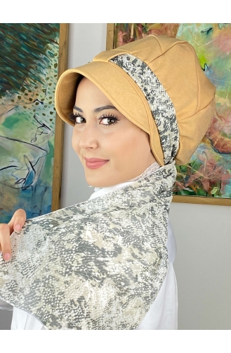 Fularlı Biritli Şapka 1414MAYŞAP14-03 Yeşil