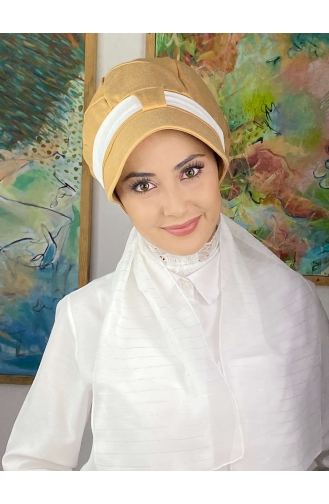 White Ready to Wear Turban 1414MAYŞAP14-05