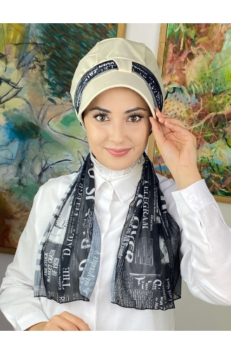 Schwarz Praktischer Turban 814MAYŞAP08-02