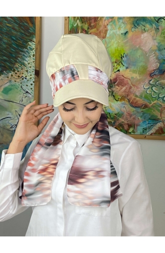Fularlı Biritli Şapka 814MAYŞAP08-05 Açık Mürdüm