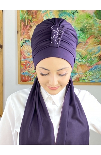 Purple Ready to Wear Turban 3214MAYŞAP32-03