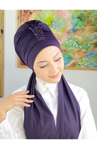 Purple Ready to Wear Turban 3214MAYŞAP32-03