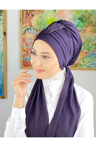 Purple Ready to Wear Turban 3214MAYŞAP32-03