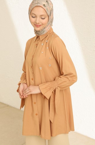 Taşlı Gömlek 2224-02 Camel