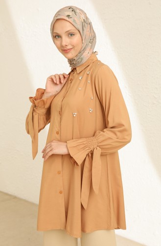 Taşlı Gömlek 2224-02 Camel