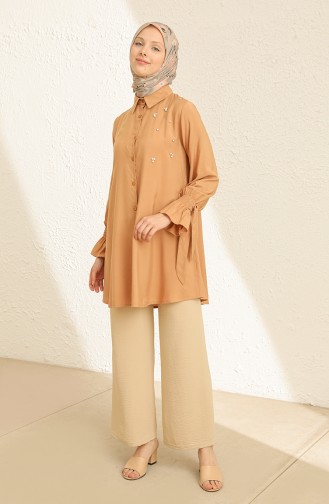 Taşlı Gömlek 2224-02 Camel