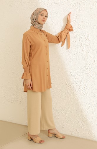Taşlı Gömlek 2224-02 Camel
