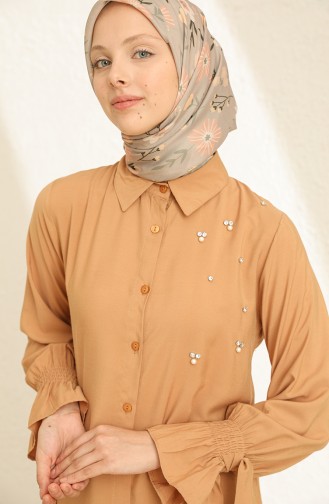 Taşlı Gömlek 2224-02 Camel