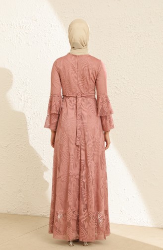 Dusty Rose Hijab Evening Dress 13264