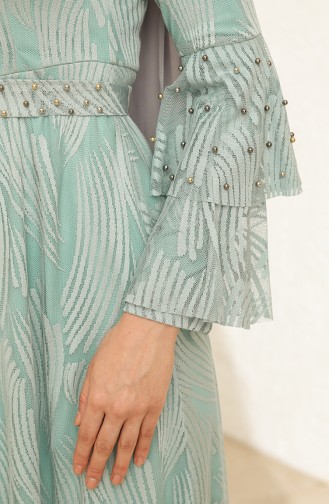 İnci Detaylı Dantel Elbise Mint 13301