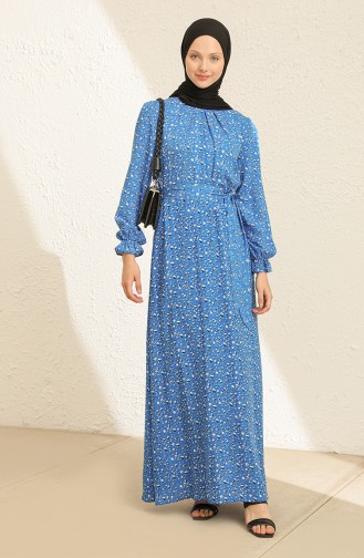 Saks-Blau Hijab Kleider 60216-03