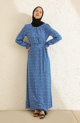 Saks-Blau Hijab Kleider 60216-03