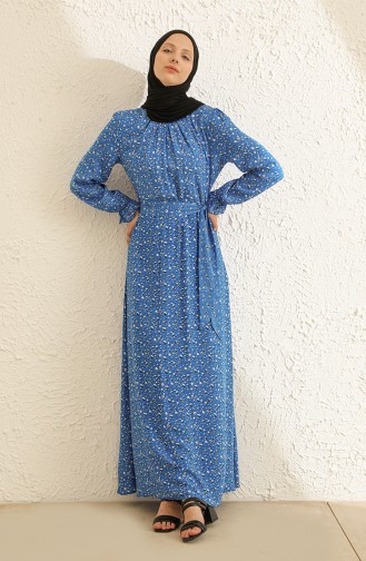 Saxe Hijab Dress 60216-03