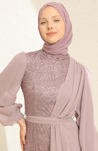 Violet Hijab Evening Dress 5516-09