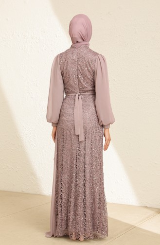 Violet Hijab Evening Dress 5516-09