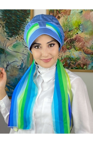 Green Ready to Wear Turban 214MAYŞAP02-04
